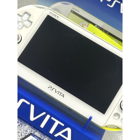 white/yellow ps vita 2000 w/accessories and box! - Picture 5 of 8